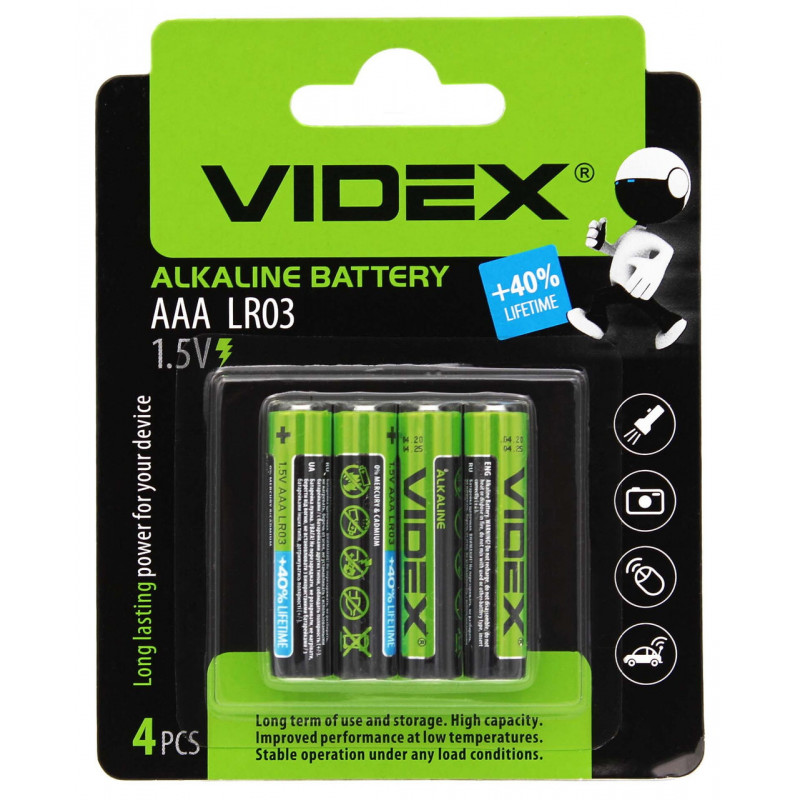 Батарейка Videx LR3/AAA / ALKALINE Блистер