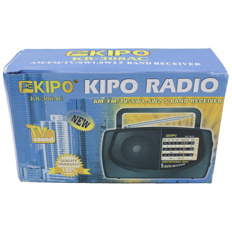 Радиоприёмник кипо KIPO-KP 308AC, AM/FM/TV/SW1.5W2 первый сорт