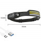 Налобный фонарь Bailong BL-W689-LM+3COB, Белый, Жёлтый, Красный, Motion Sensor, Li-Ion аккум.,Type-C