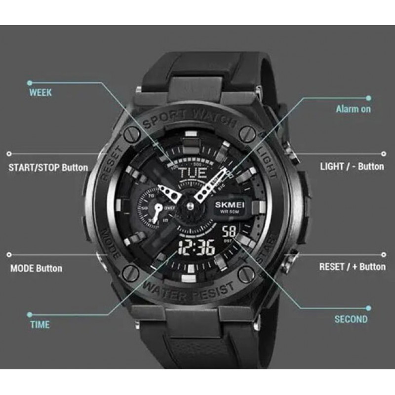 Часы наручные SKMEI 2101BK, BLACK, 10309
