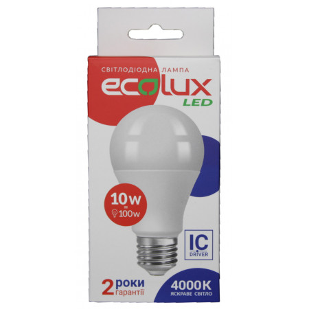Светодиодная LED лампочка EcoLux 10W E27 4000K