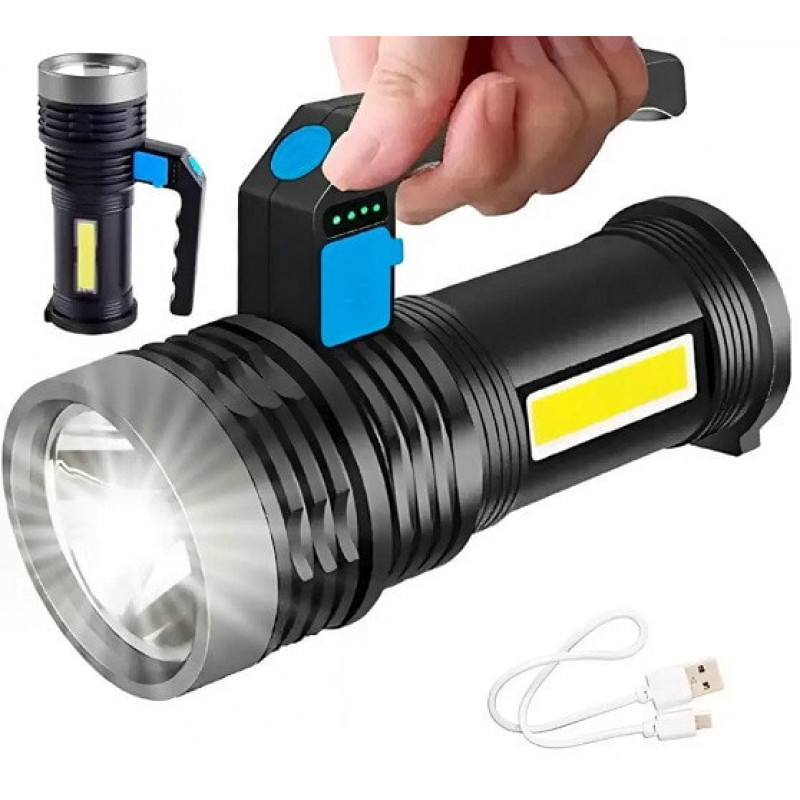 Ручной фонарь BL-8205, встроенный аккум, USB, индикатор зарядки