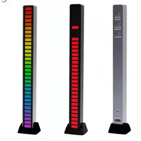 Светодиодный эквалайзер D08 - RGB, активируемый музыкой, 32-битный VU