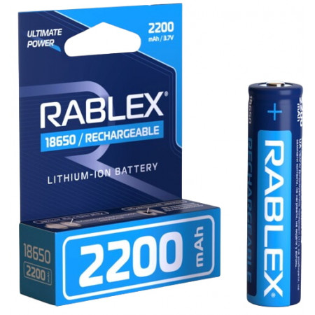Аккумулятор Rablex 18650 Li-ion 2200mAh с ЗАЩИТОЙ 3.7v