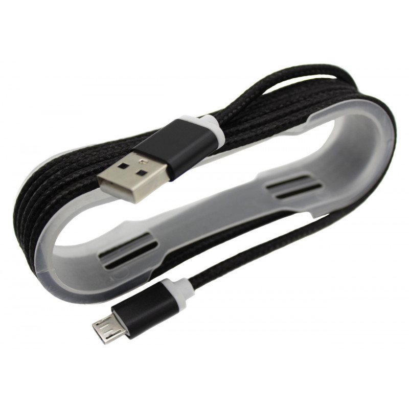 Кабель USB тканевый MicroUSB, разные цвета