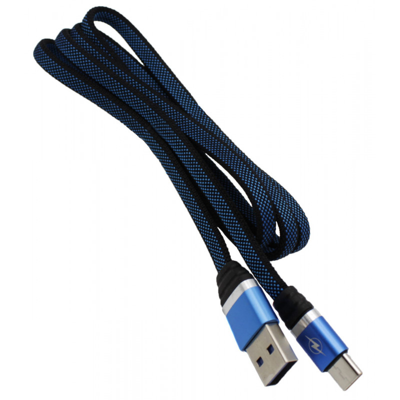 Кабель USB тканевый цветной 1м Type-C