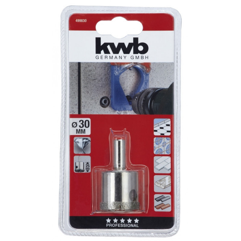 Коронка пильная алмазная 30/25 мм, KWB (499830)