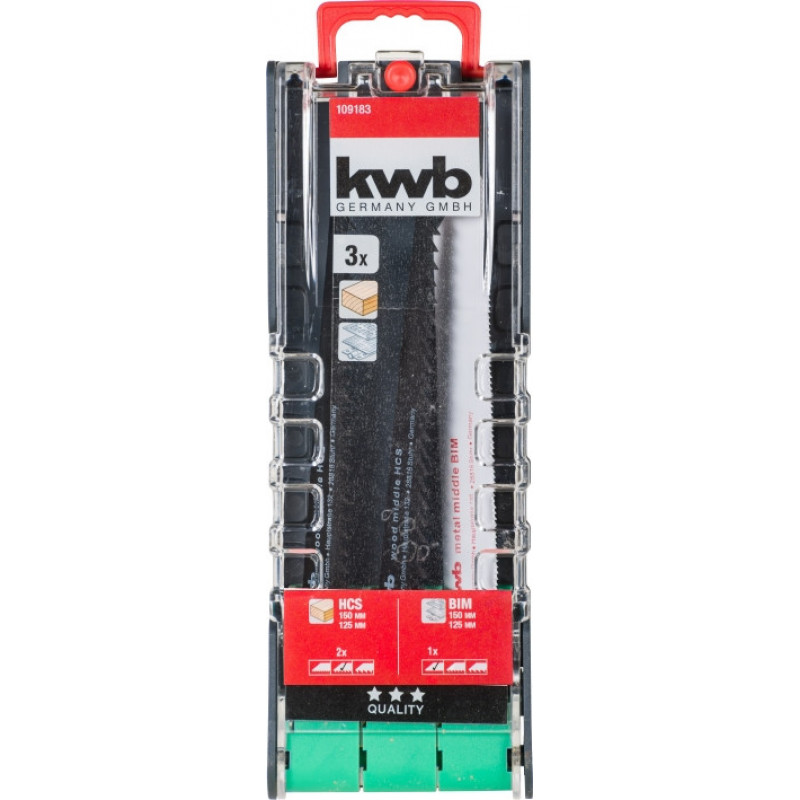 Набор полотен для сабельной пилы, 3шт, PROMO KWB (109183)