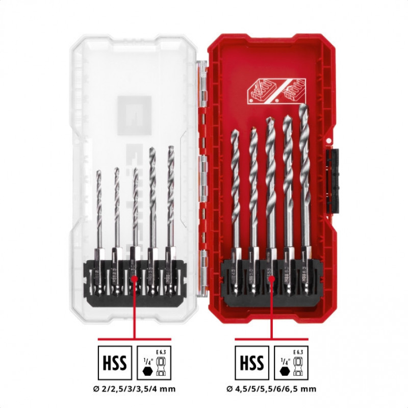 Набір свердел по металу Einhell HSS, 10 шт, S-Case (108723)