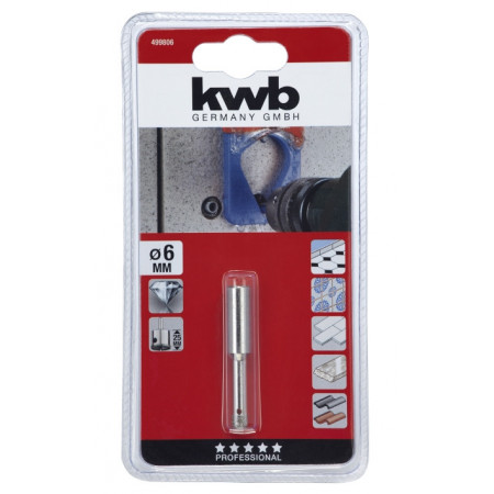 Коронка пільная алмазна 6/25 мм, KWB (499806)