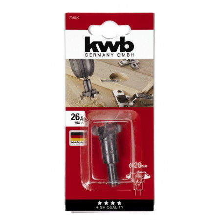 Сверло для отверстий под шарнири, 26 мм, KWB (705510)
