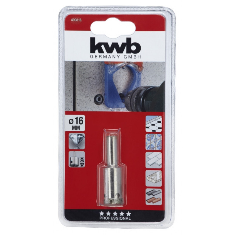 Коронка пильная алмазная 16/25 мм, KWB (499816)