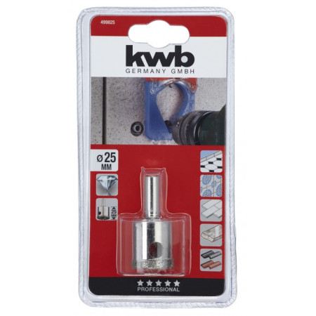 Коронка пільная алмазна 25/25 мм, KWB (499825)