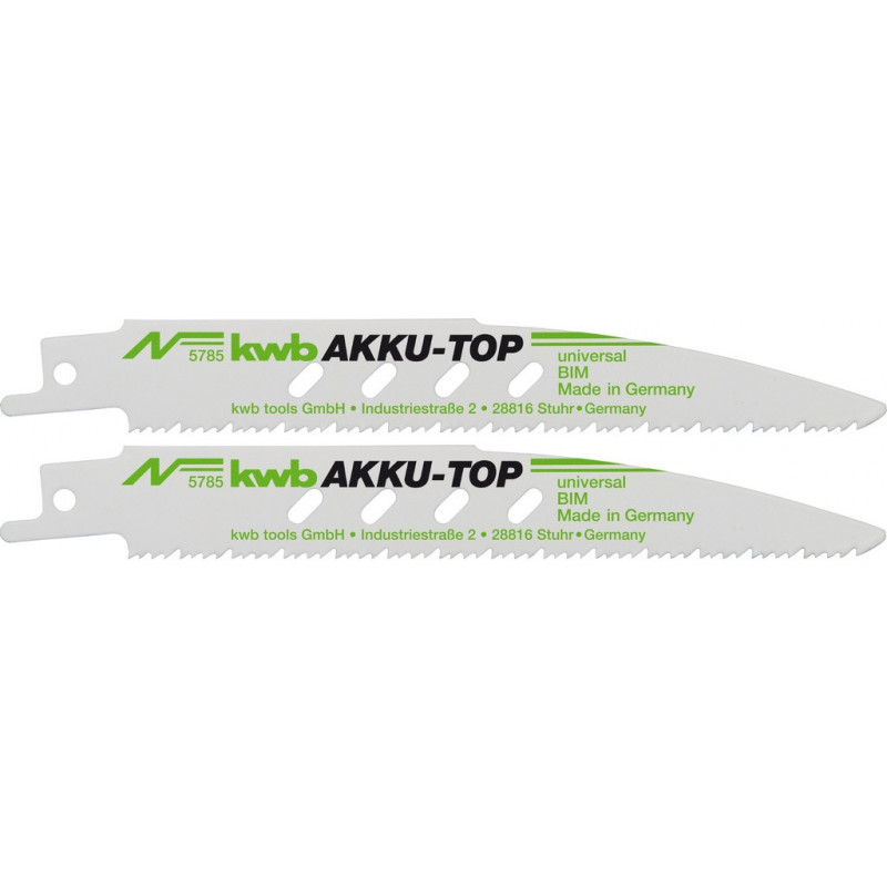 Полотна для шабельної пили, Bi-Metall 150 мм, 2 шт, AKKU TOP KWB (578500)