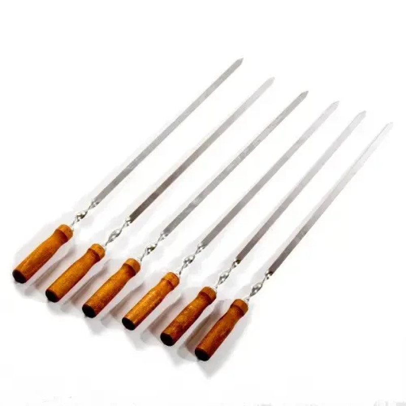 Набор шампуров Mzavod с деревянной ручкой 580х10х2мм 6шт в чехле