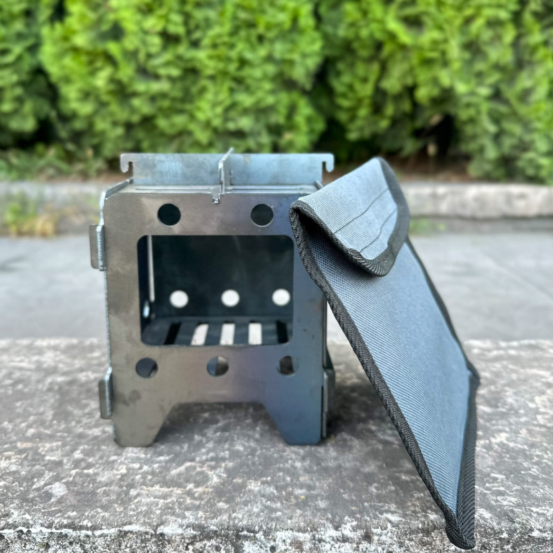 Печь-щепочница Mzavod 13.5х13.5х15см 2мм малая с чехлом