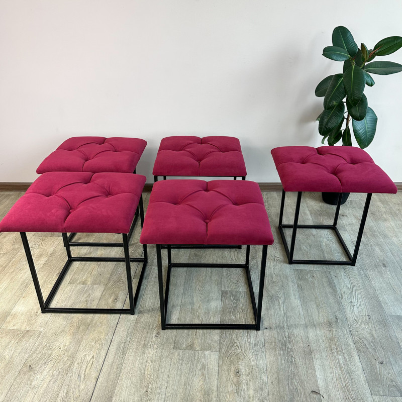 Пуф-трансформер 5в1 Остін-1 велюр червоний 4-0-9005