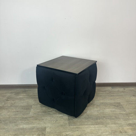 Пуф-трансформер 5в1 Mzavod Остин-1 со столиком велюр черный/риголетто темный 10-1-9005