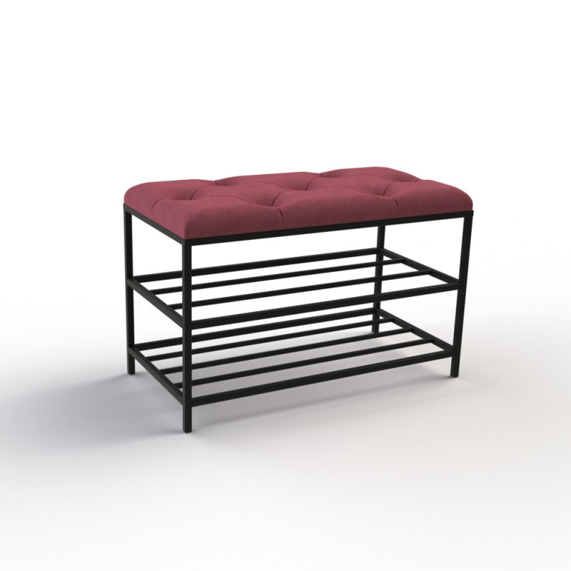 Банкетка для обуви Женева-1 70см велюр красный 4-0-9005