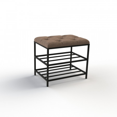 Банкетка для обуви Женева-1 50см велюр коричневый 1-0-9005