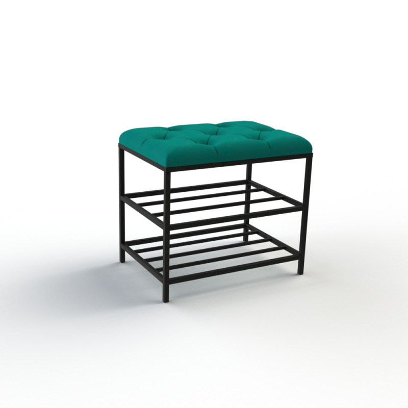 Банкетка для обуви Женева-1 50см велюр изумрудный 8-0-9005