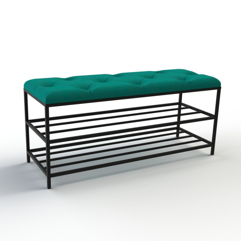 Банкетка для взуття Женева-1 100 см велюр смарагдовий 8-0-9005