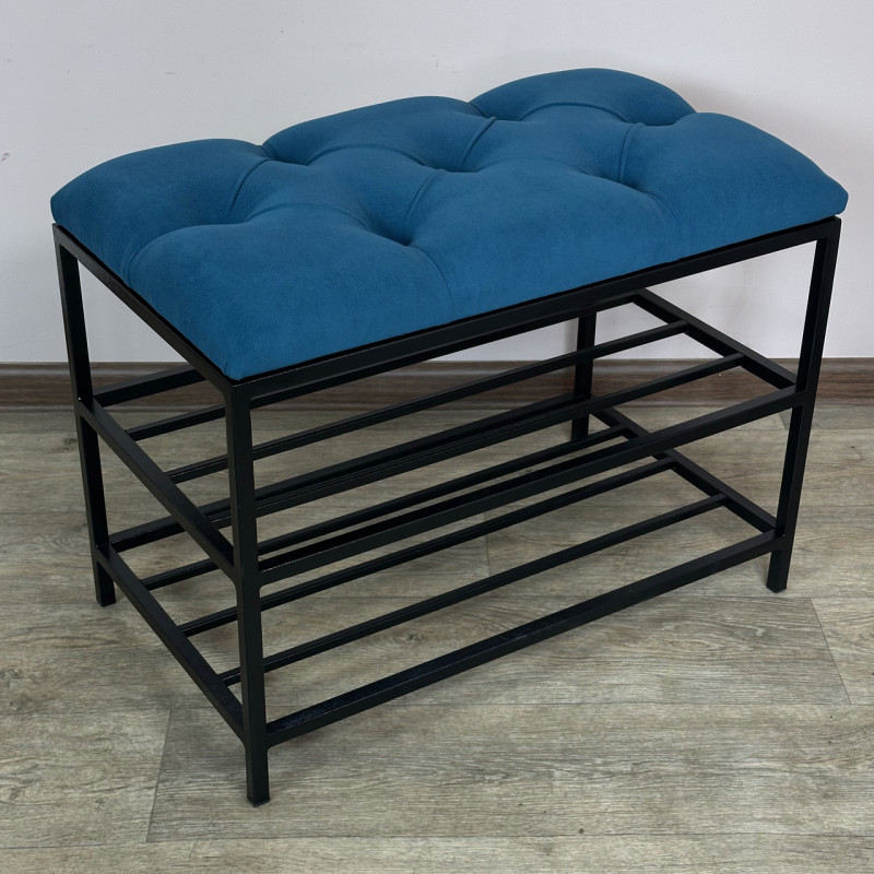 Банкетка для обуви Женева-1 50см велюр бирюзовый 2-0-9005