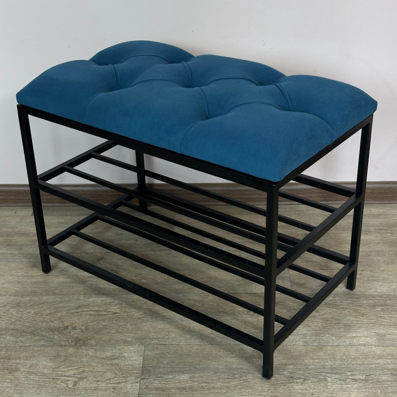 Банкетка для обуви Женева-1 50см велюр бирюзовый 2-0-9005