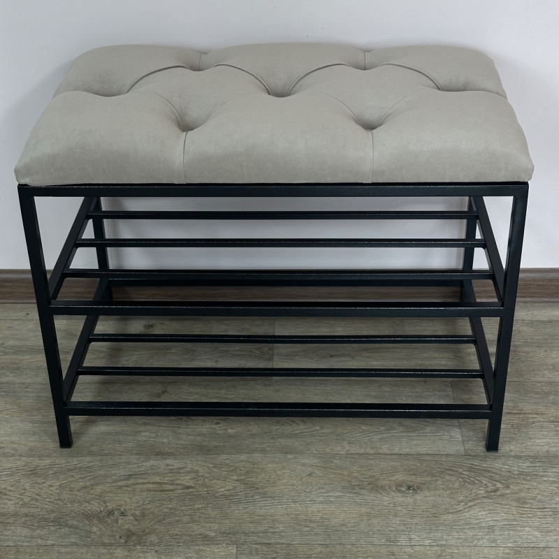 Банкетка для взуття Женева-1 60 см велюр бежевий 3-0-9005