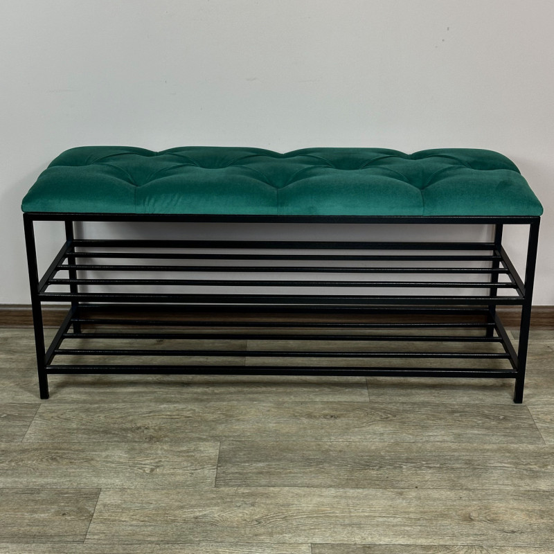 Банкетка для взуття Женева-1 100 см велюр смарагдовий 8-0-9005