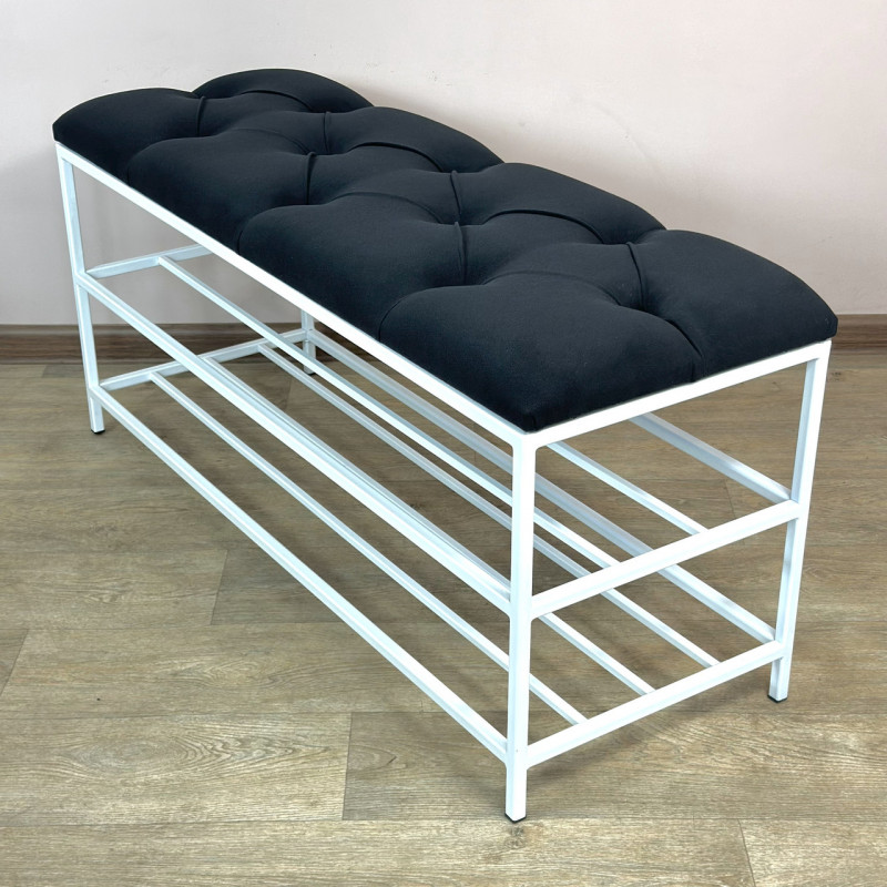 Банкетка для взуття Женева-1 90 см велюр чорний 10-0-9003