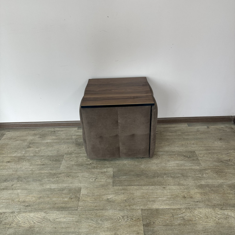 Пуф-трансформер 5в1 Mzavod Остин-4 со столиком велюр коричневый/орех калифорнийский 1-4-9005