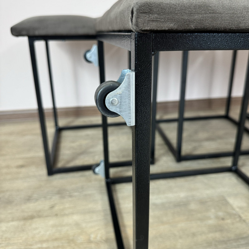 Пуф-трансформер 5в1 Mzavod Остин-4 со столиком велюр серо-коричневый/белая аляска 5-3-9005