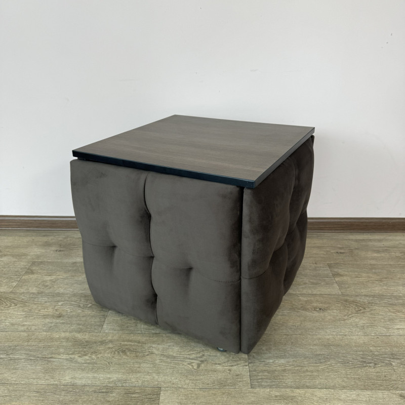 Пуф-трансформер 5в1 Mzavod Остин-4 со столиком велюр серо-коричневый/риголетто темный 5-1-9003