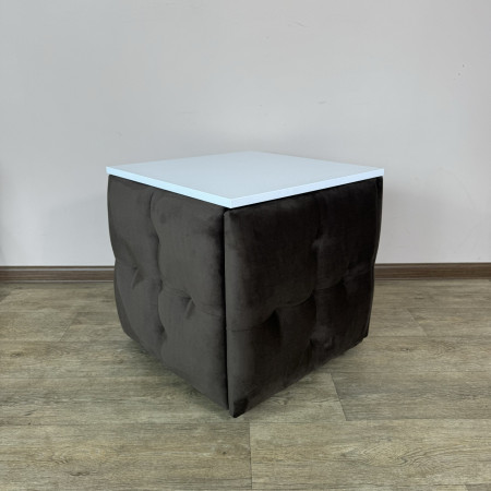 Пуф-трансформер 5в1 Остін-4 зі столиком велюр сіро-коричневий/біла аляска 5-3-9005