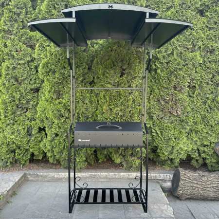 Мангал-барбекю Mzavod Зевс на 12 шампурів 4мм з дахом