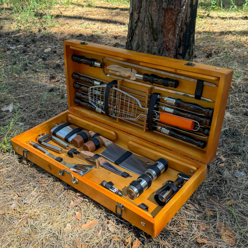 Подарочный набор Mzavod Мастер Гриль кейс-столик светлый