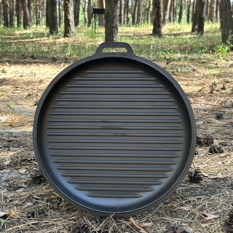 Сковорода WOK-08КС чугунная с крышкой-сковородкой гриль 8л