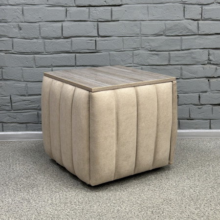 Пуф-трансформер 5в1 Остін-2 зі столиком велюр бежевий/дуб платиновий 3-2-9003