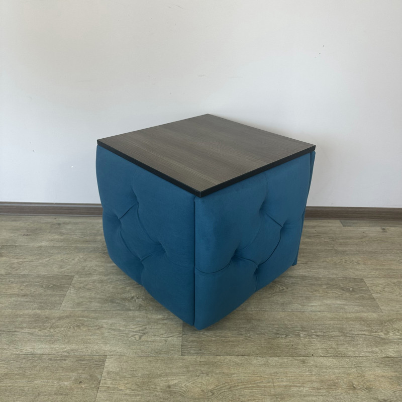 Пуф-трансформер 5в1 Остін-1 зі столиком велюр бірюзовий/ріголетто темний 2-1-9003