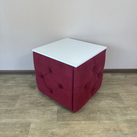 Пуф-трансформер 5в1 Mzavod Остин-1 со столиком велюр красный/белая аляска 4-3-9003