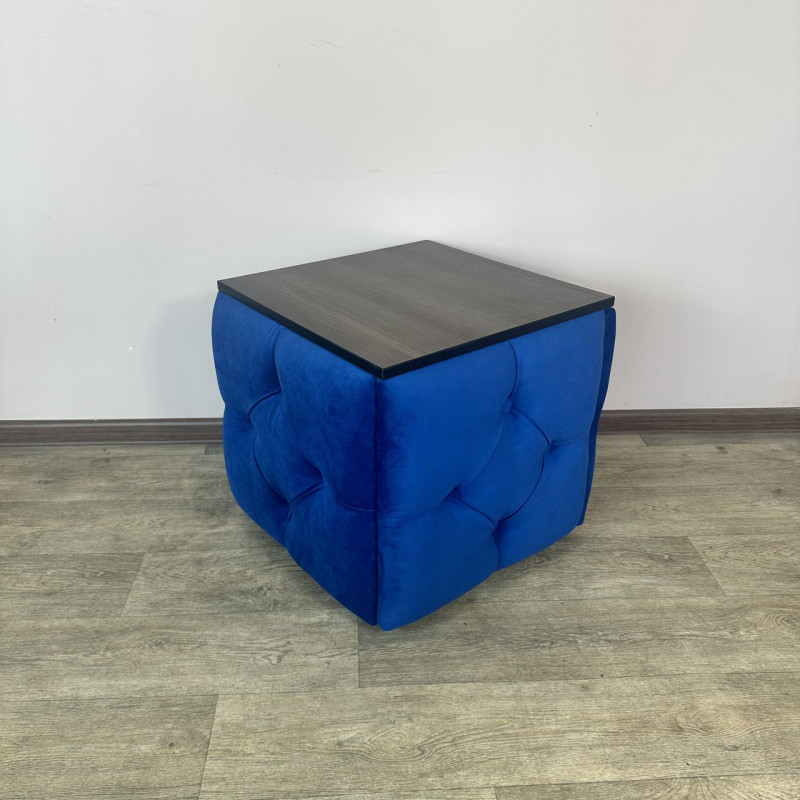 Пуф-трансформер 5в1 Mzavod Остин-1 со столиком велюр синий/риголетто темный 9-1-9003