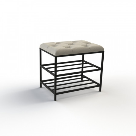 Банкетка для взуття Женева-1 50 см велюр бежевий 3-0-9005