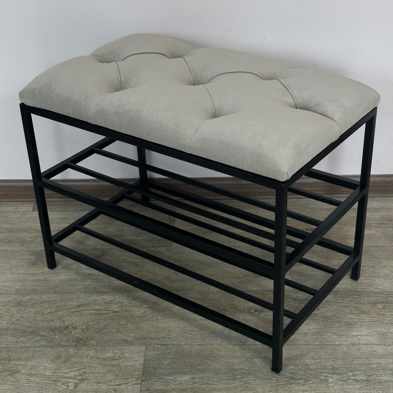 Банкетка для взуття Женева-1 50 см велюр бежевий 3-0-9005