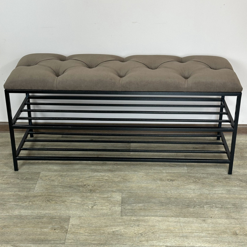 Банкетка для обуви Женева-1 100см велюр коричневый 1-0-9005