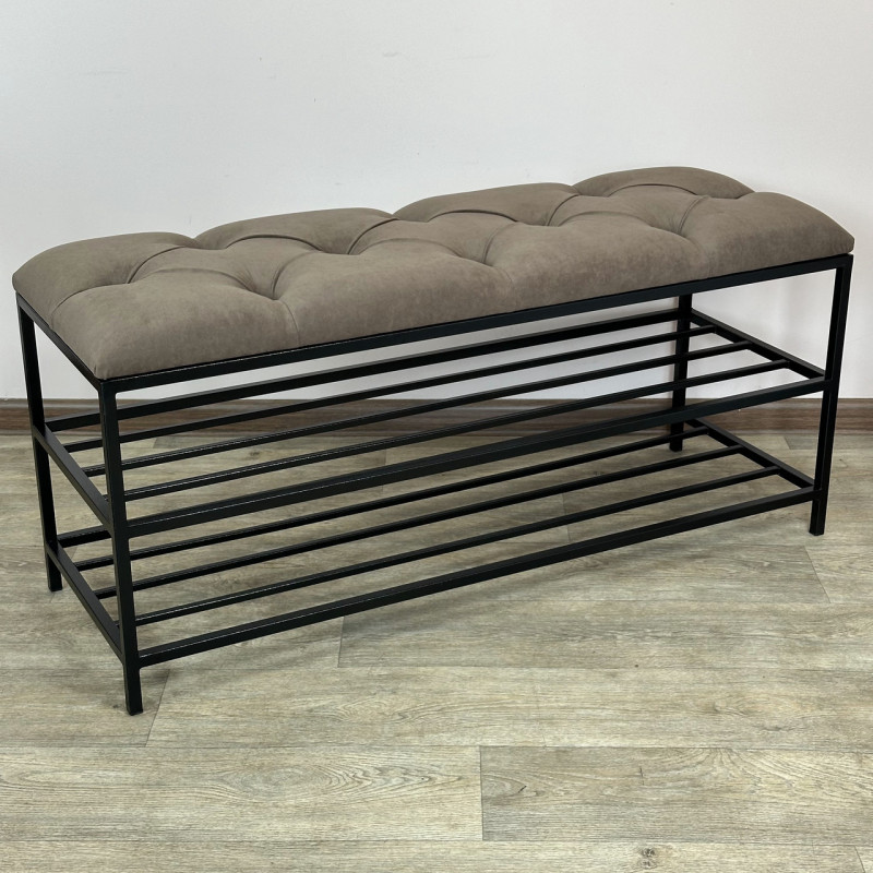 Банкетка для обуви Женева-1 100см велюр коричневый 1-0-9005