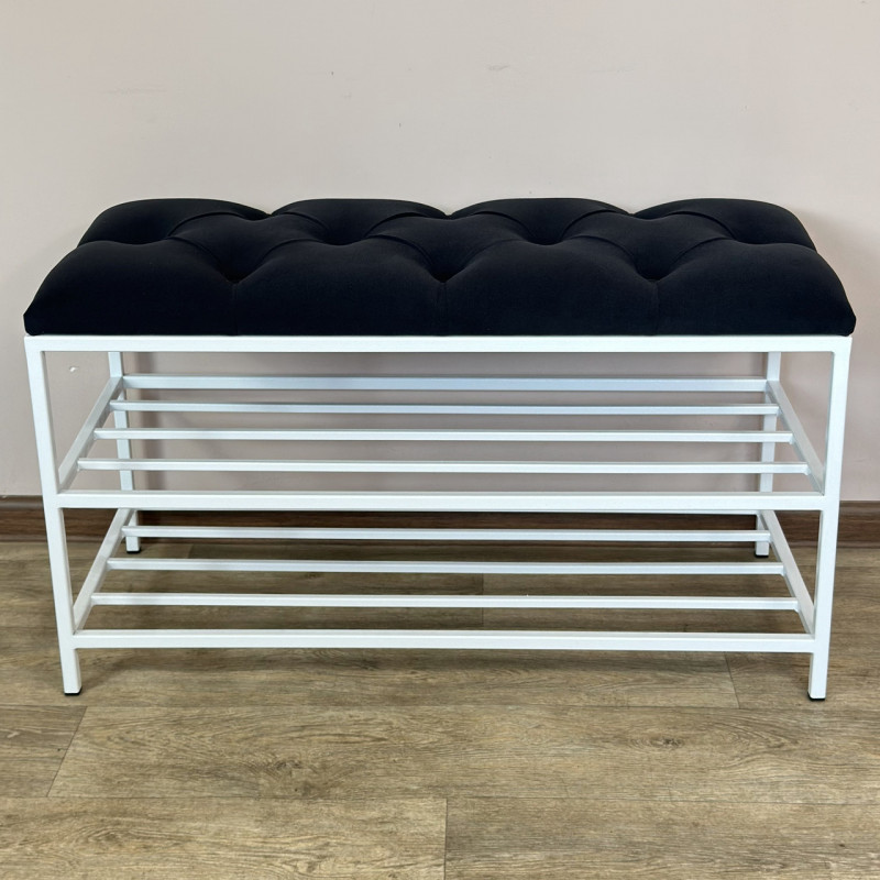 Банкетка для обуви Женева-1 70см велюр черный 10-0-9003