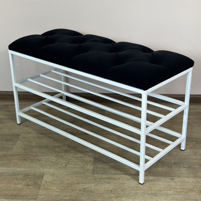 Банкетка для обуви Женева-1 70см велюр черный 10-0-9003