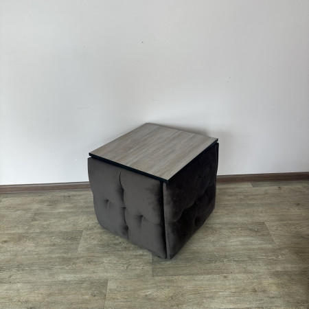 Пуф-трансформер 5в1 Остін-4 зі столиком велюр сіро-коричневий/дуб платиновий 5-2-9003