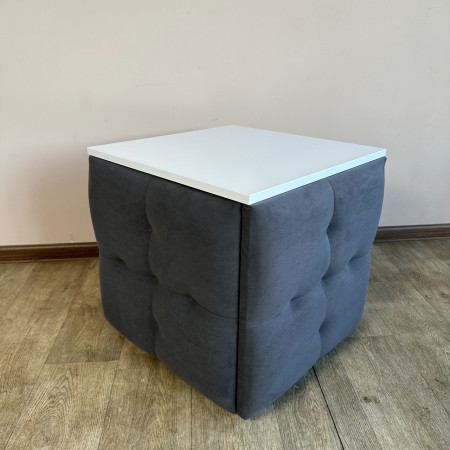 Пуф-трансформер 5в1 Остін-4 зі столиком велюр сірий/біла аляска 7-3-9003